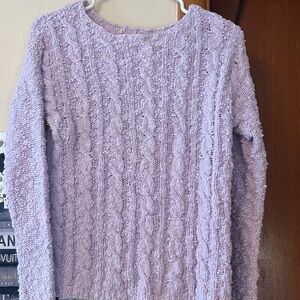 Cozy Lavender Cable Knit Sweater